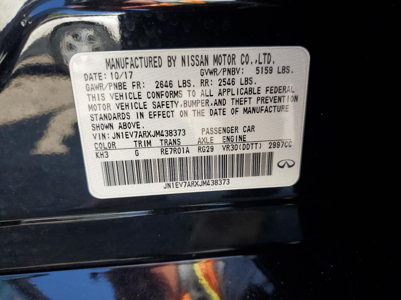 2018 Infiniti Q50 Luxe VIN: JN1EV7ARXJM438373 Lot: 90373915