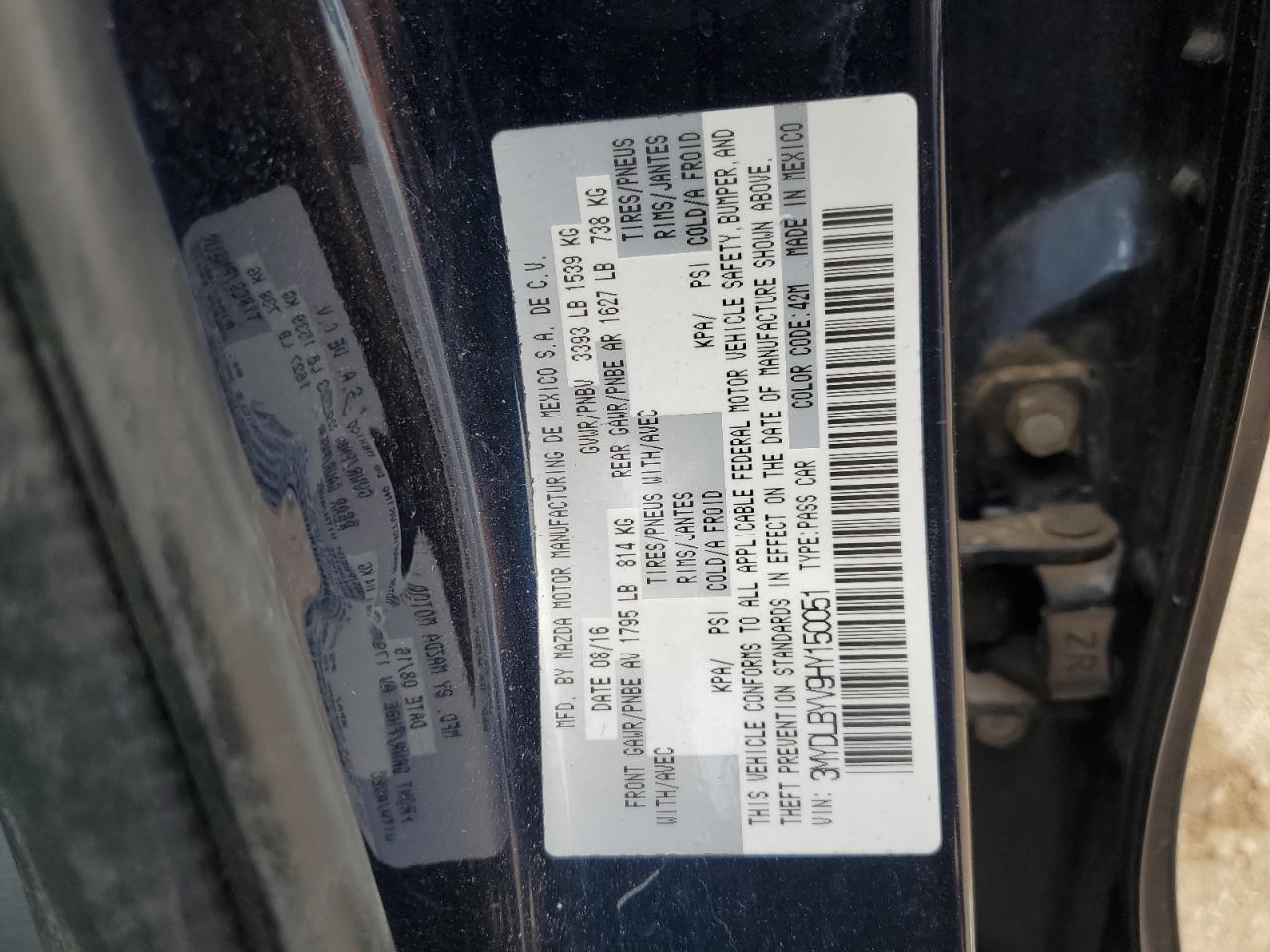 2017 Toyota Yaris Ia VIN: 3MYDLBYV9HY150051 Lot: 85364035