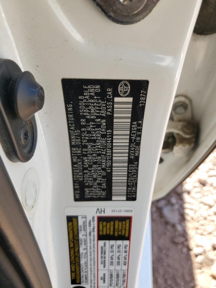 2015 Toyota Avalon Hybrid VIN: 4T1BD1EB8FU046119 Lot: 85405775