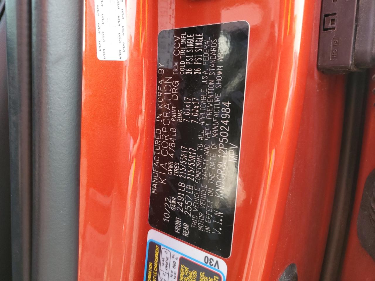 2023 Kia Niro Wind VIN: KNDCR3L12P5024984 Lot: 86194845