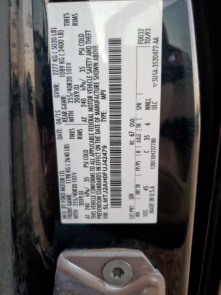 2015 Lincoln Mkc VIN: 5LMTJ2AH0FUJ42479 Lot: 87314285