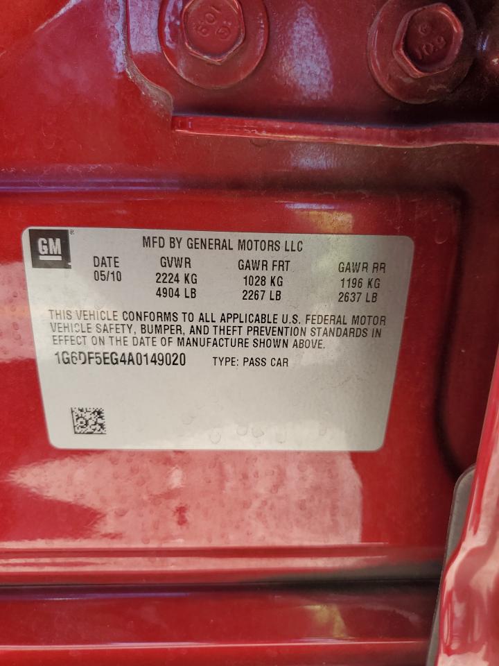 2010 Cadillac Cts Luxury Collection VIN: 1G6DF5EG4A0149020 Lot: 85379905