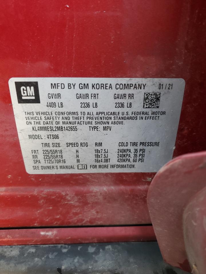 2021 Buick Encore Gx Select VIN: KL4MMESL2MB142655 Lot: 90026515