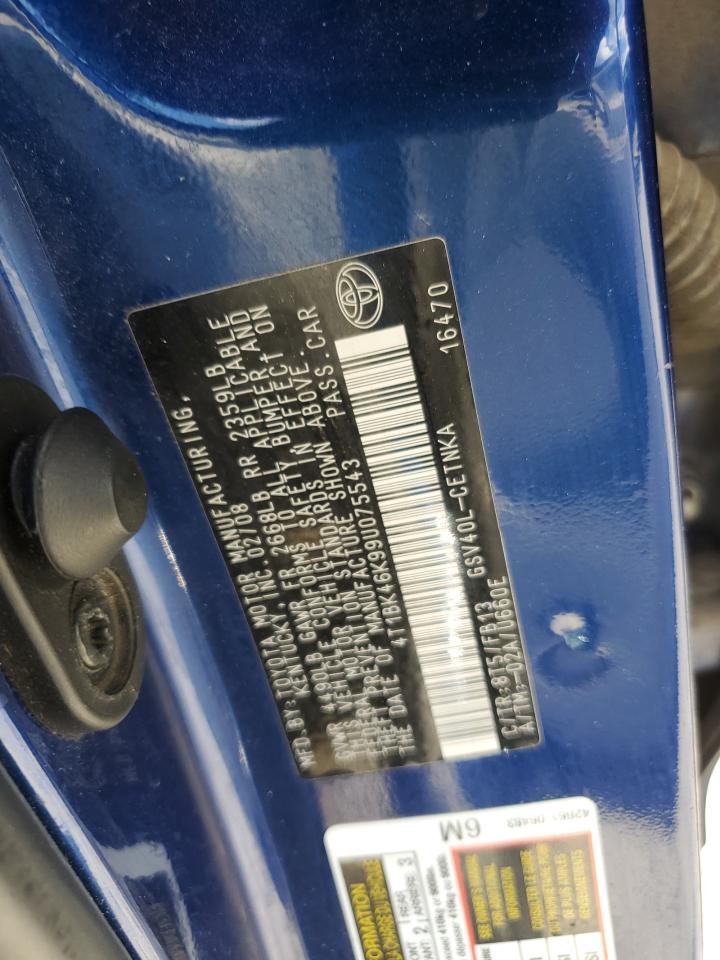 2009 Toyota Camry Se VIN: 4T1BK46K99U075543 Lot: 86047025