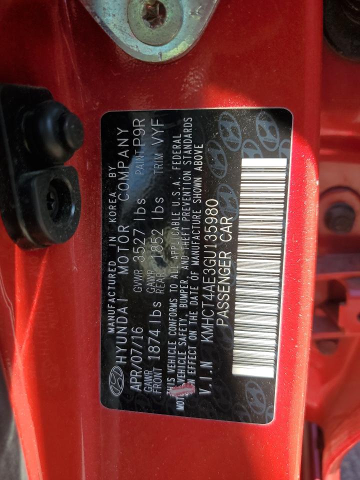 2016 Hyundai Accent Se VIN: KMHCT4AE3GU135980 Lot: 86769675