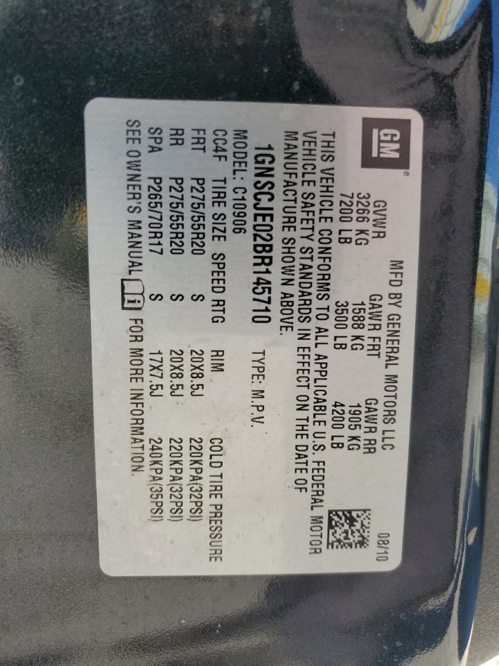 2011 Chevrolet Suburban C1500 Lt VIN: 1GNSCJE02BR145710 Lot: 86117175