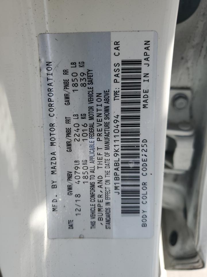 2019 Mazda 3 VIN: JM1BPABL9K1110494 Lot: 82675085