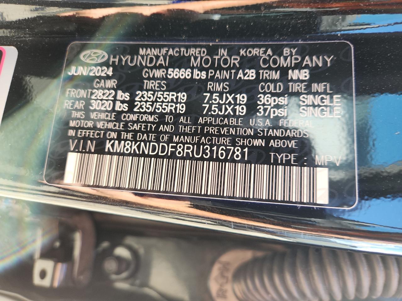 2024 Hyundai Ioniq 5 Sel VIN: KM8KNDDF8RU316781 Lot: 85315695