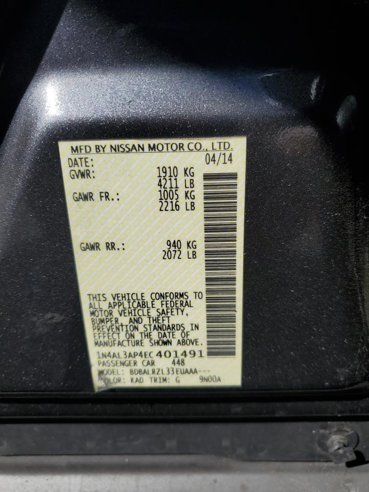 2014 Nissan Altima 2.5 VIN: 1N4AL3AP4EC401491 Lot: 86173655