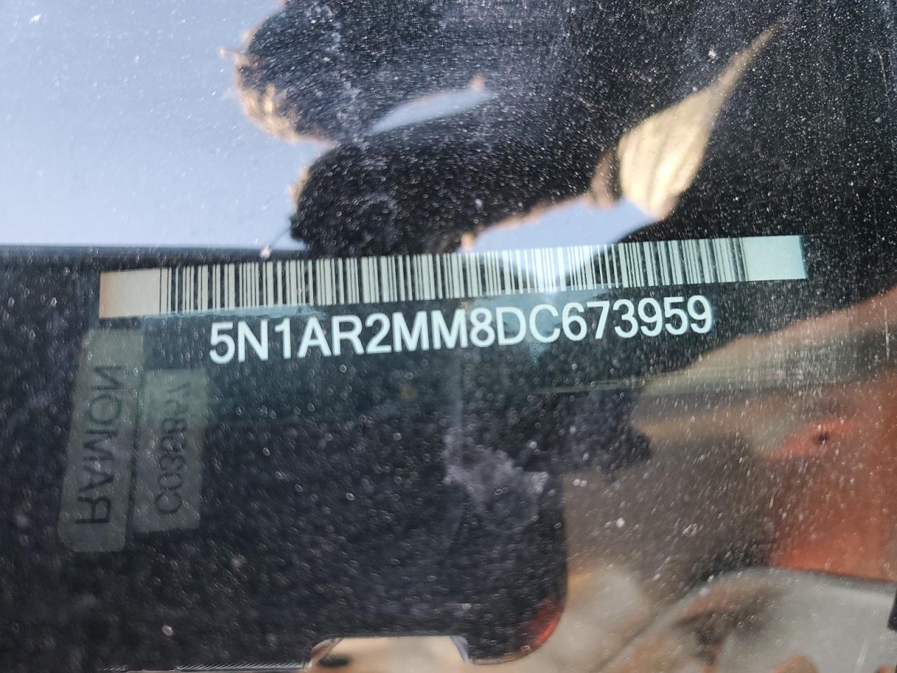 2013 Nissan Pathfinder S VIN: 5N1AR2MM8DC673959 Lot: 86853375