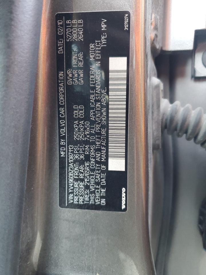 2010 Volvo Xc70 3.2 VIN: YV4960BZ3A1087113 Lot: 84882015