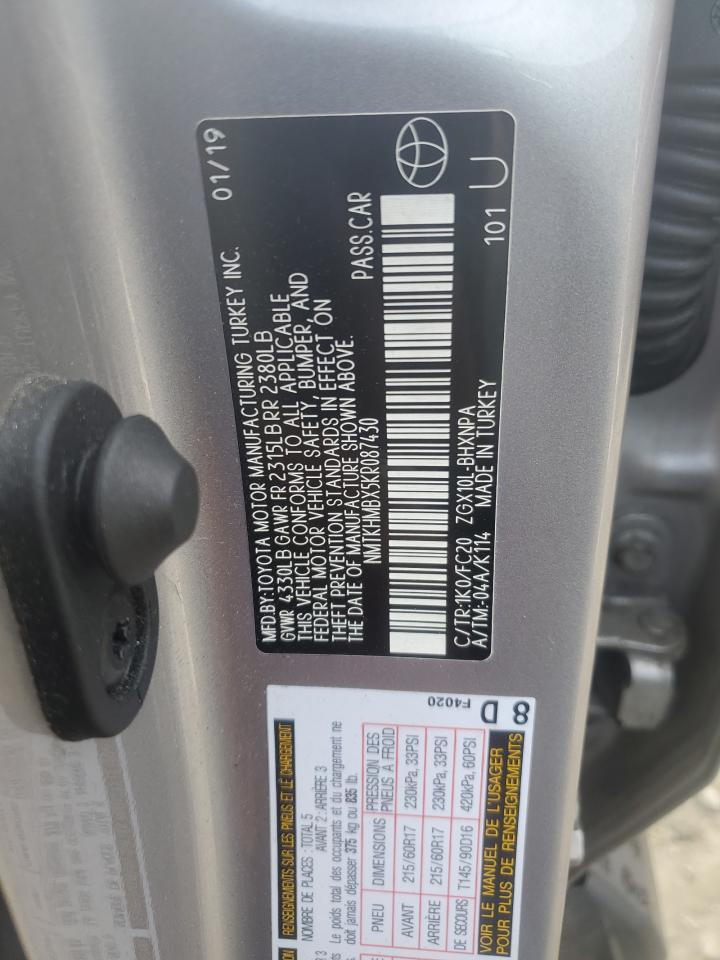 2019 Toyota C-Hr Xle VIN: NMTKHMBX5KR087430 Lot: 85285755