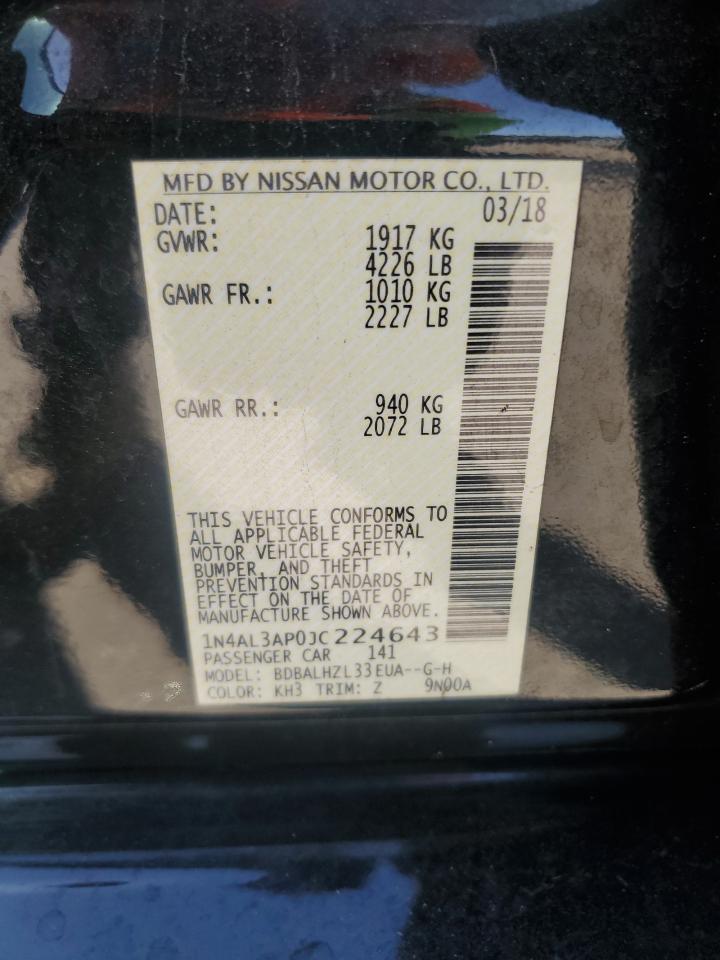 2018 Nissan Altima 2.5 VIN: 1N4AL3AP0JC224643 Lot: 86982095