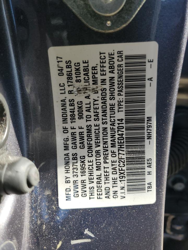 2017 Honda Civic Ex VIN: 19XFC2F77HE047014 Lot: 82208605