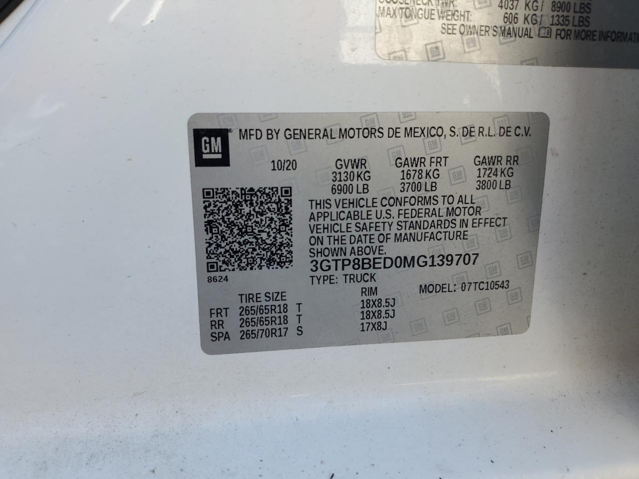 2021 GMC Sierra C1500 Sle VIN: 3GTP8BED0MG139707 Lot: 86799075