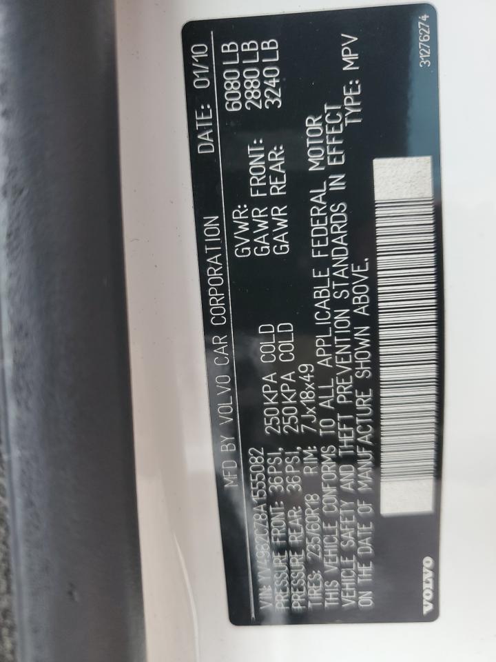 2010 Volvo Xc90 3.2 VIN: YV4982CZ8A1555082 Lot: 86617325