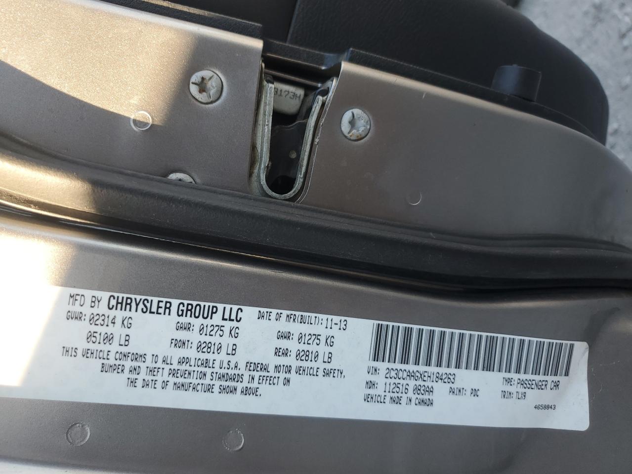 2014 Chrysler 300 VIN: 2C3CCAAGXEH184263 Lot: 82750475