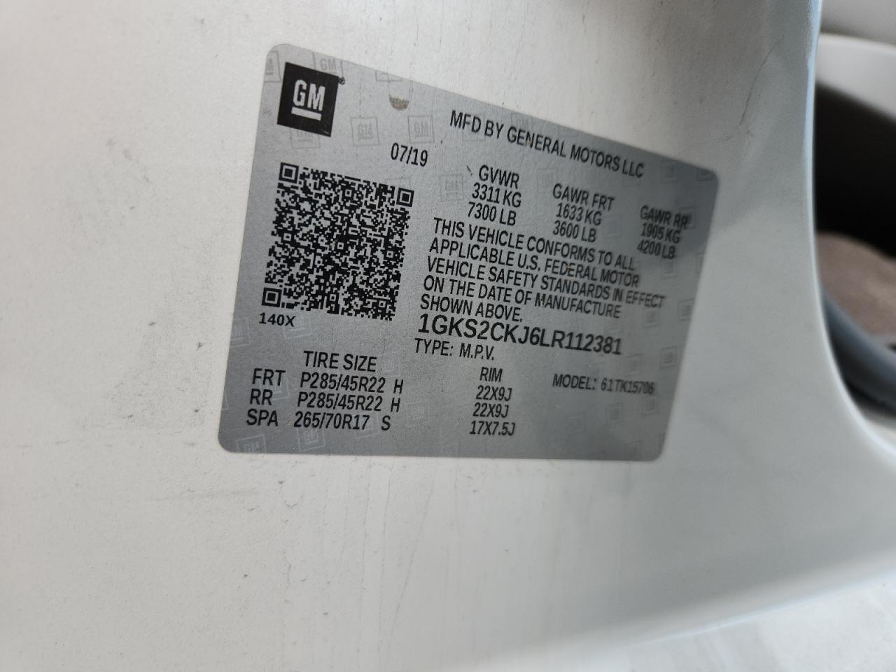 2020 GMC Yukon Denali VIN: 1GKS2CKJ6LR112381 Lot: 85918105