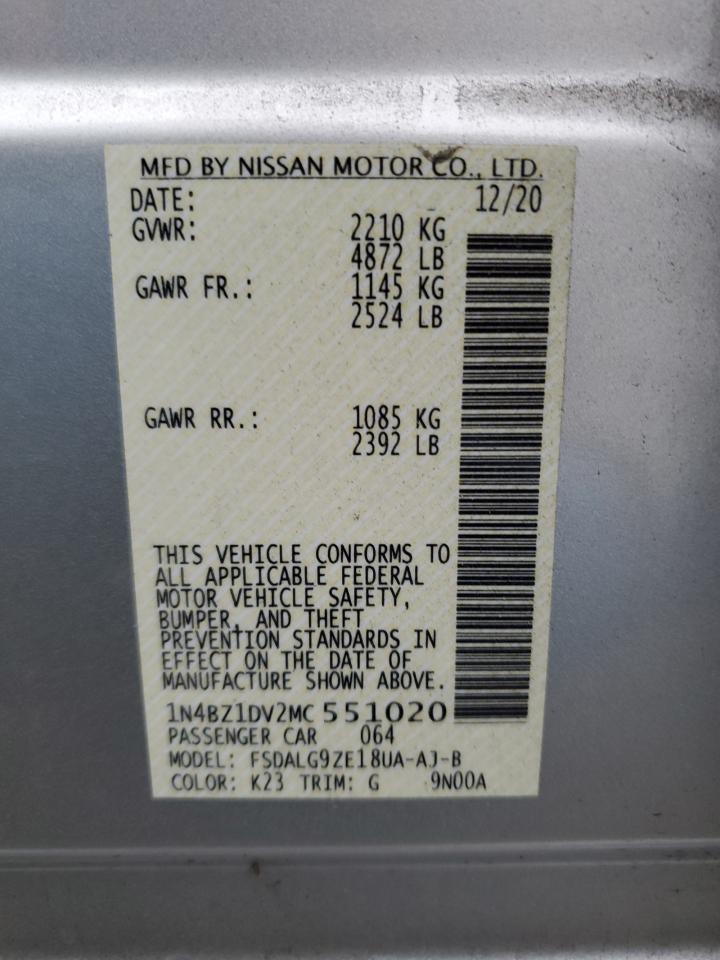 2021 Nissan Leaf Sl Plus VIN: 1N4BZ1DV2MC551020 Lot: 90077435