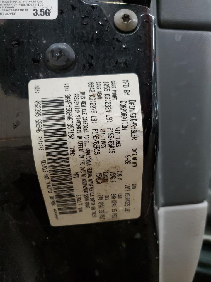 2006 Chrysler Pt Cruiser Touring VIN: 3A4FY58B06T357190 Lot: 84451315