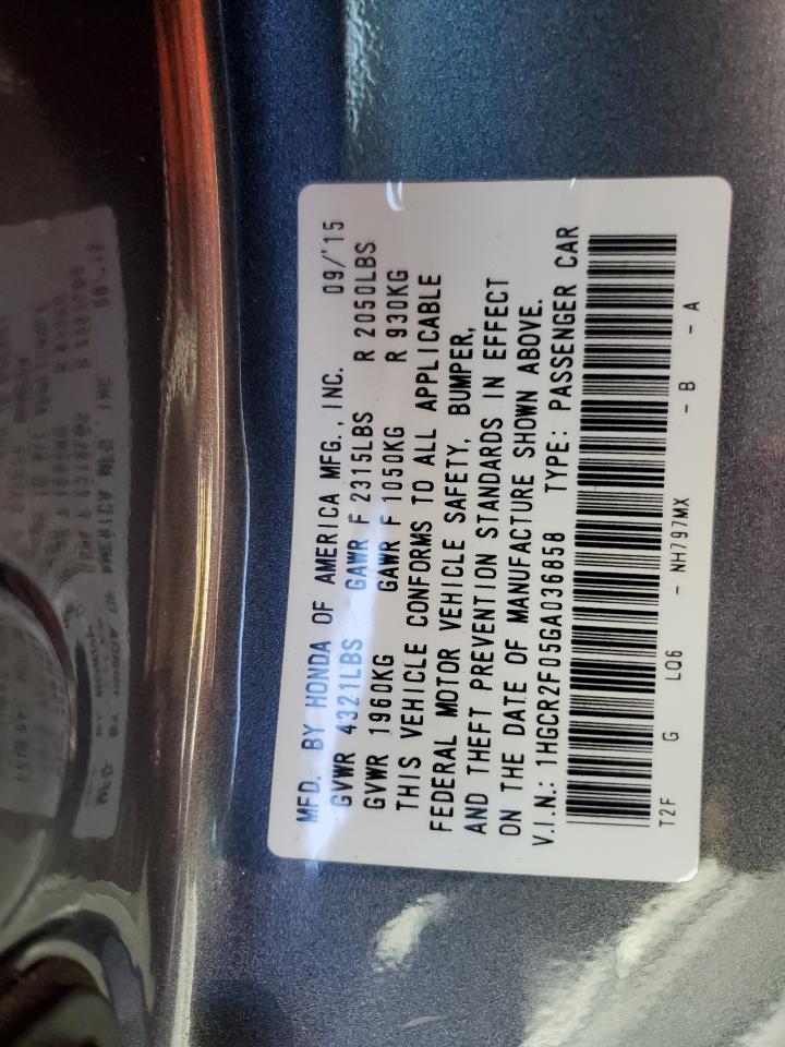 2016 Honda Accord Ex VIN: 1HGCR2F05GA036858 Lot: 84781505