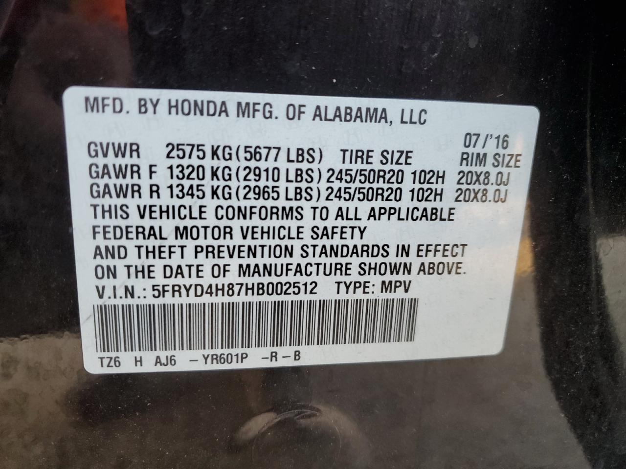 2017 Acura Mdx Advance VIN: 5FRYD4H87HB002512 Lot: 85117505