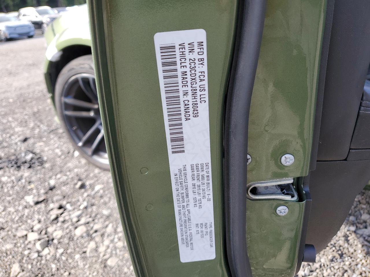 2022 Dodge Charger Scat Pack VIN: 2C3CDXGJ8NH180439 Lot: 85277695