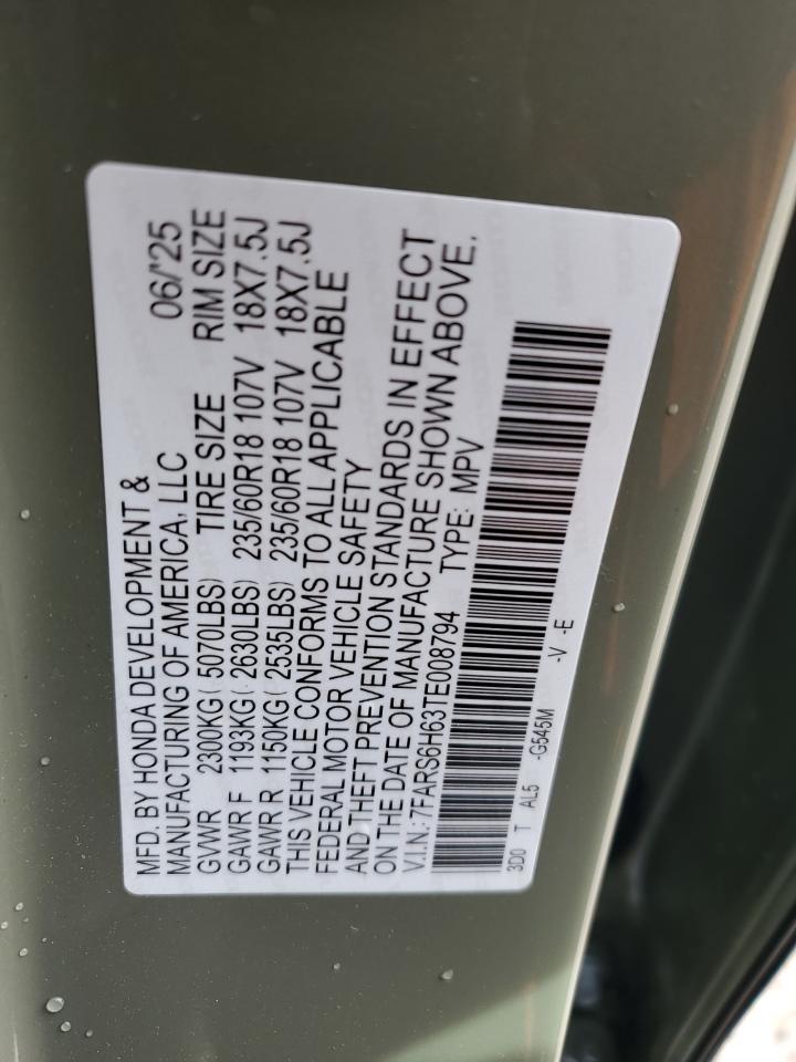 2026 Honda Cr-V Trailsport VIN: 7FARS6H63TE008794 Lot: 86071635