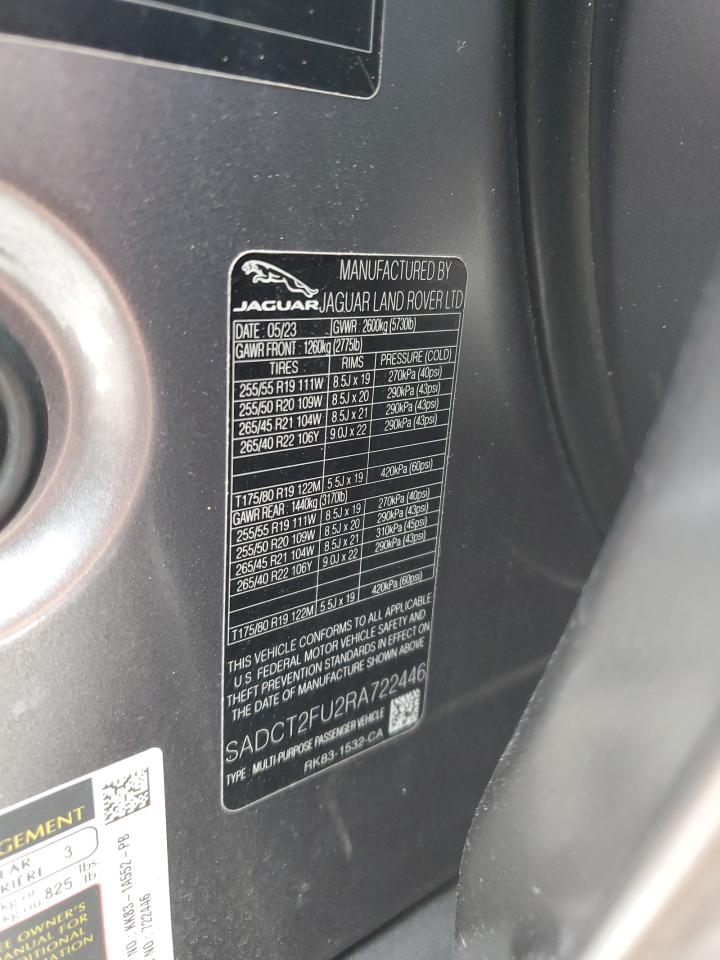 2024 Jaguar F-Pace R-Dynamic S VIN: SADCT2FU2RA722446 Lot: 87090075