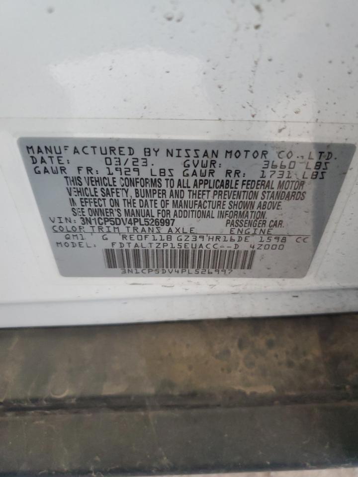 2023 Nissan Kicks Sr VIN: 3N1CP5DV4PL526997 Lot: 82213905