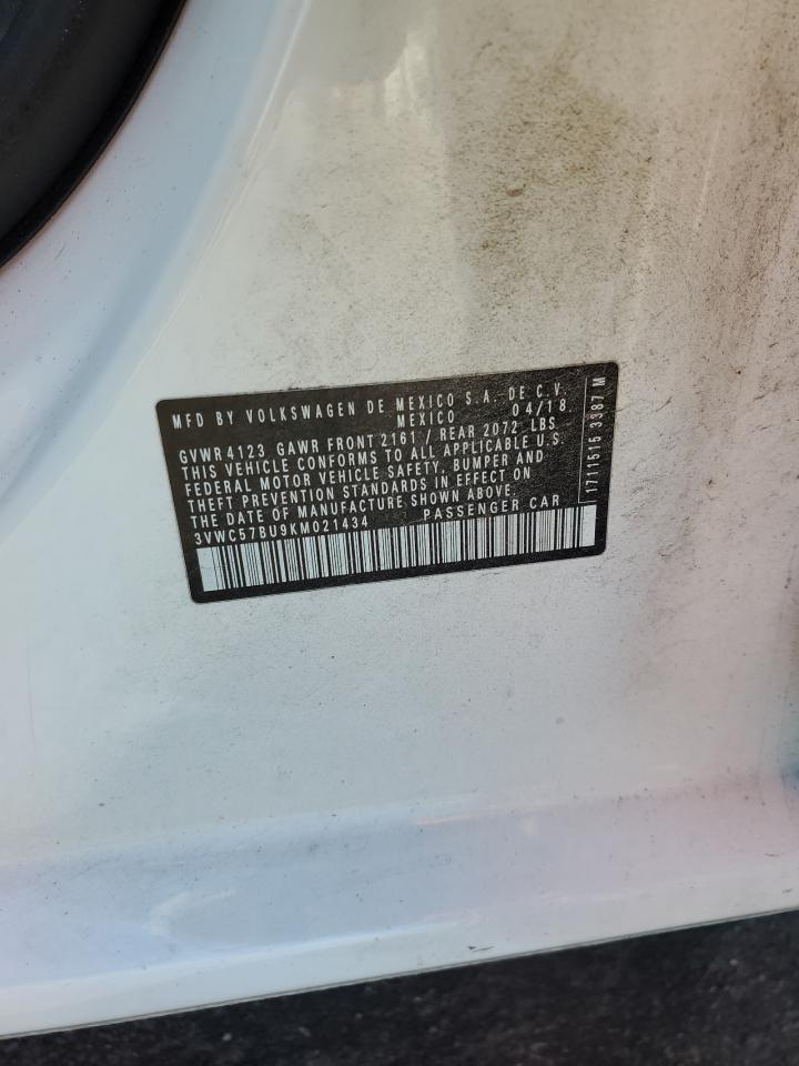 2019 Volkswagen Jetta S VIN: 3VWC57BU9KM021434 Lot: 84930805