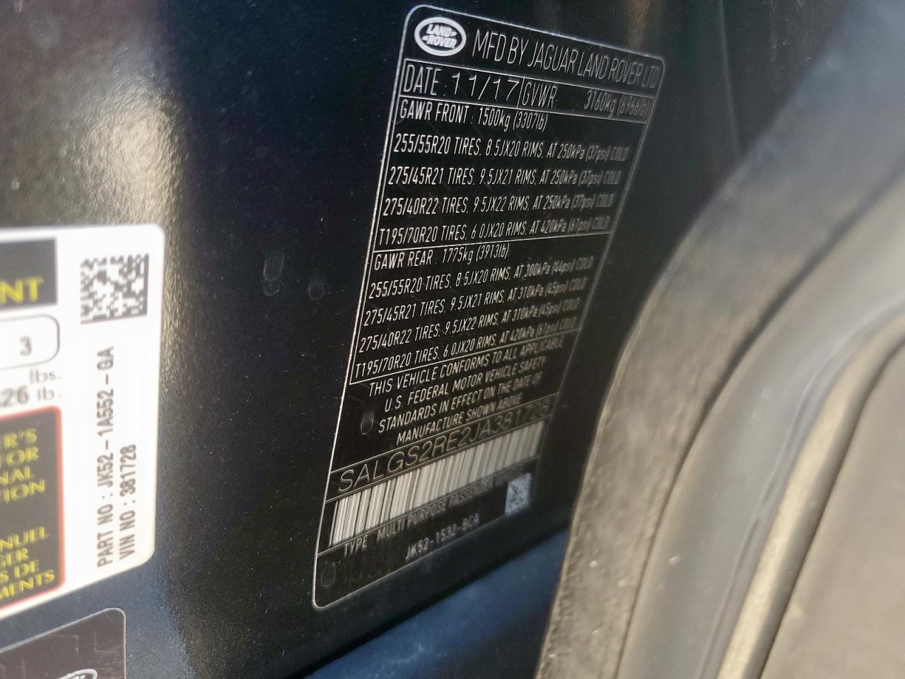 2018 Land Rover Range Rover Supercharged VIN: SALGS2RE2JA381728 Lot: 90822535