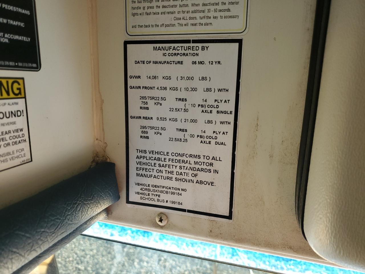 2013 Ic Corporation Ce Series School - School Bus VIN: 4DRBUSKN9DB199184 Lot: 85950905