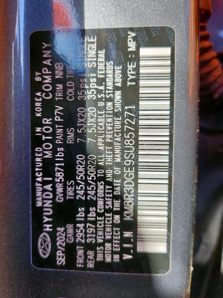 2025 Hyundai Palisade Xrt VIN: KM8R3DGE9SU857271 Lot: 84944135