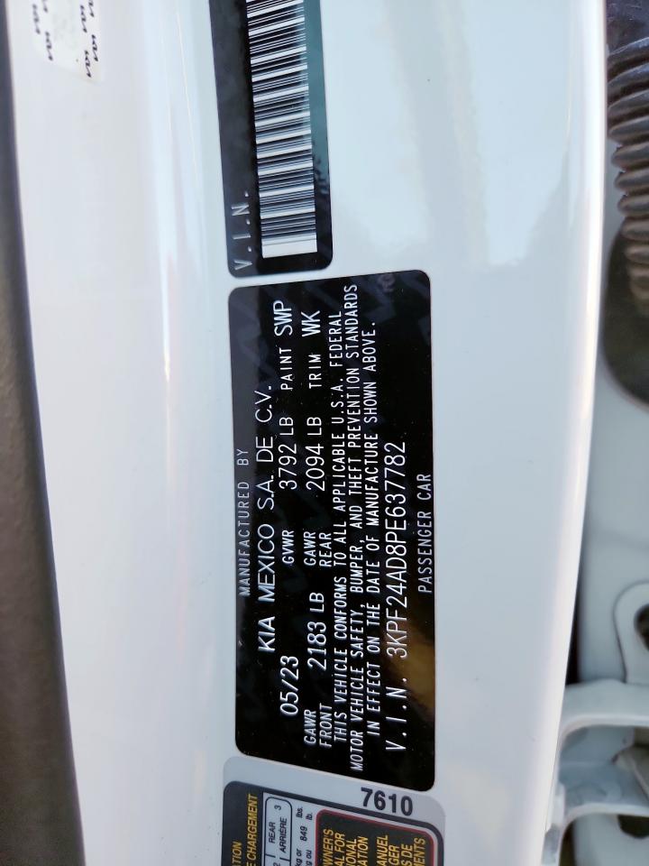 2023 Kia Forte Lx VIN: 3KPF24AD8PE637782 Lot: 86227445