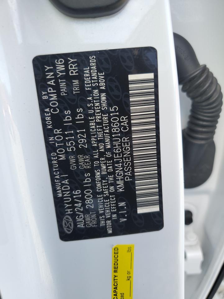 2017 Genesis G80 Base VIN: KMHGN4JE6HU186015 Lot: 86496405