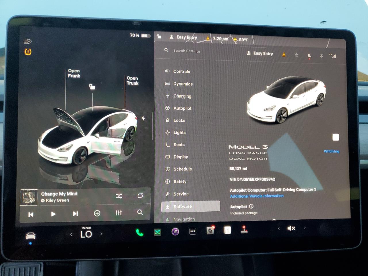 2023 Tesla Model 3 VIN: 5YJ3E1EBXPF389742 Lot: 87443835