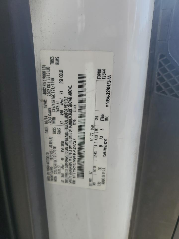 2015 Ford Transit T-250 VIN: 1FTYR1CM9FKA24727 Lot: 82521945