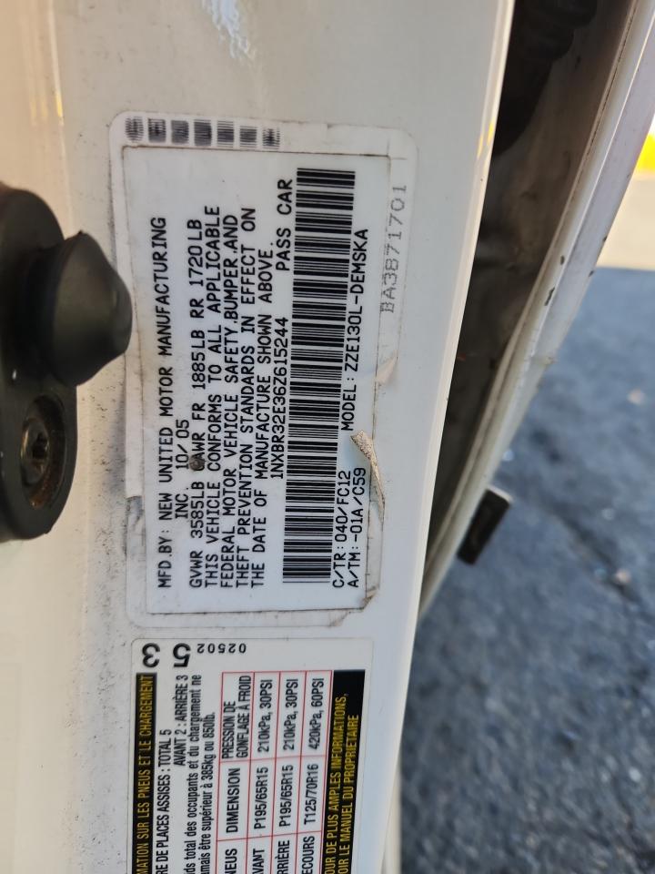 2006 Toyota Corolla Ce VIN: 1NXBR32E36Z615244 Lot: 82236045