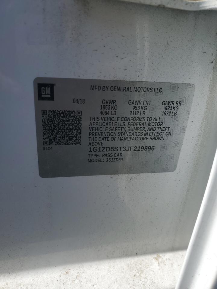 2018 Chevrolet Malibu Lt VIN: 1G1ZD5ST3JF219896 Lot: 85794845