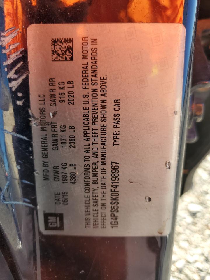 2015 Buick Verano VIN: 1G4PS5SK0F4198967 Lot: 82483425