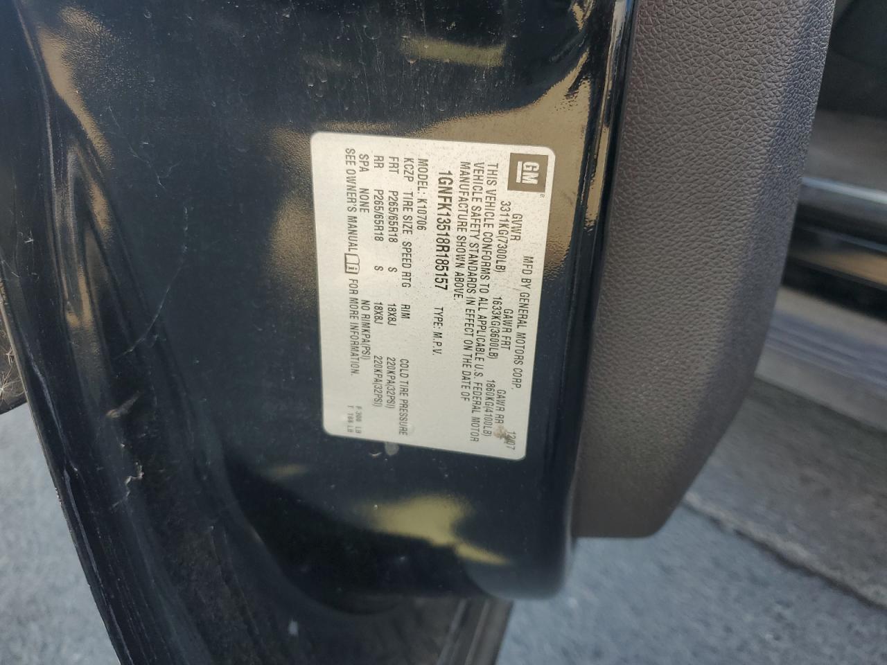 2008 Chevrolet Tahoe K1500 Hybrid VIN: 1GNFK13518R185157 Lot: 82335475