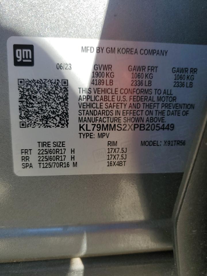 2023 Chevrolet Trailblazer Ls VIN: KL79MMS2XPB205449 Lot: 82604245