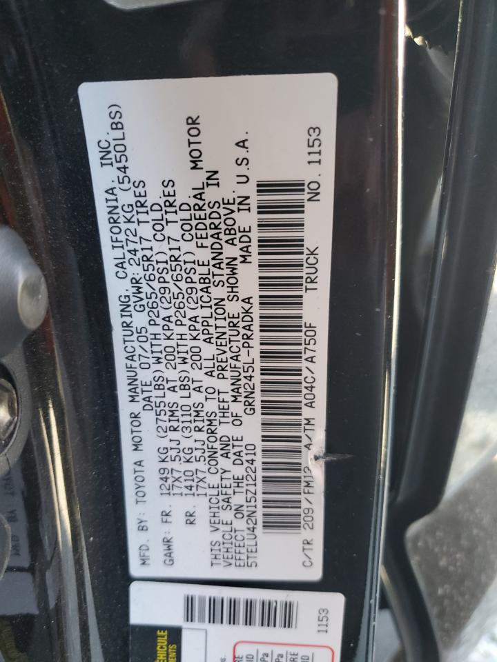 2005 Toyota Tacoma Double Cab VIN: 5TELU42N15Z122410 Lot: 84469595