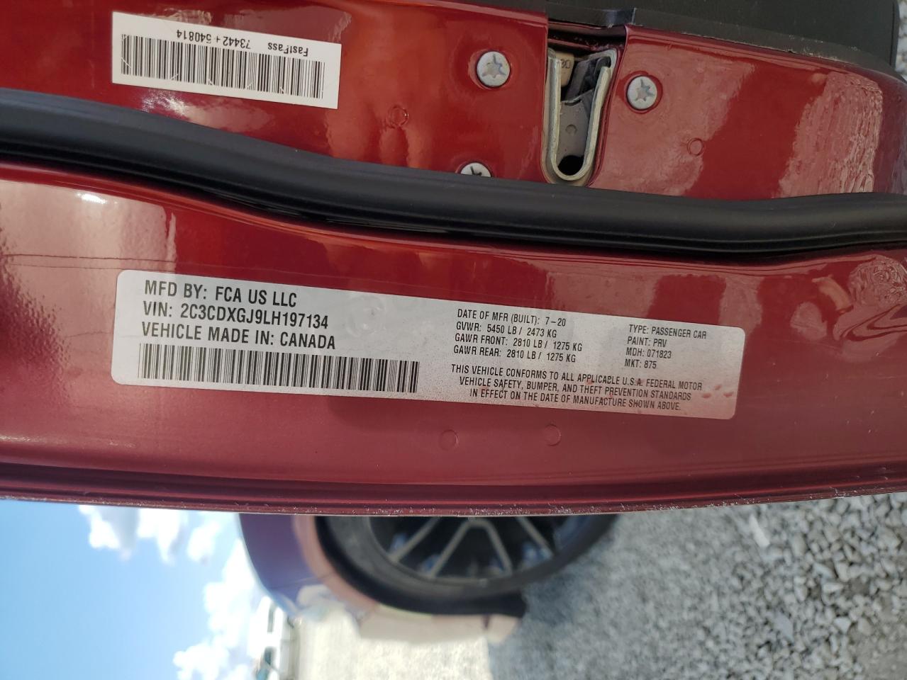 2020 Dodge Charger Scat Pack VIN: 2C3CDXGJ9LH197134 Lot: 84650865