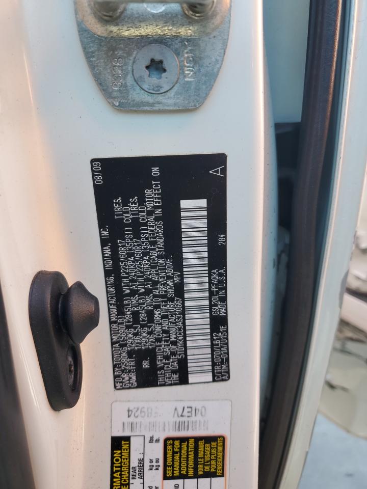 2010 Toyota Sienna Xle VIN: 5TDYK4CC3AS310667 Lot: 86077205