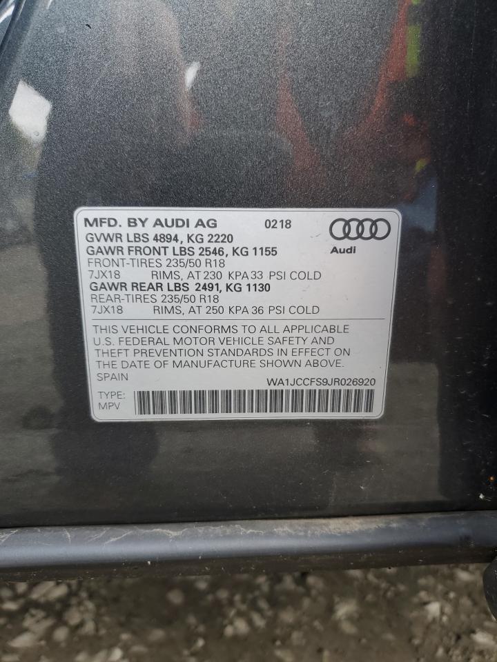 2018 Audi Q3 Premium Plus VIN: WA1JCCFS9JR026920 Lot: 90644875