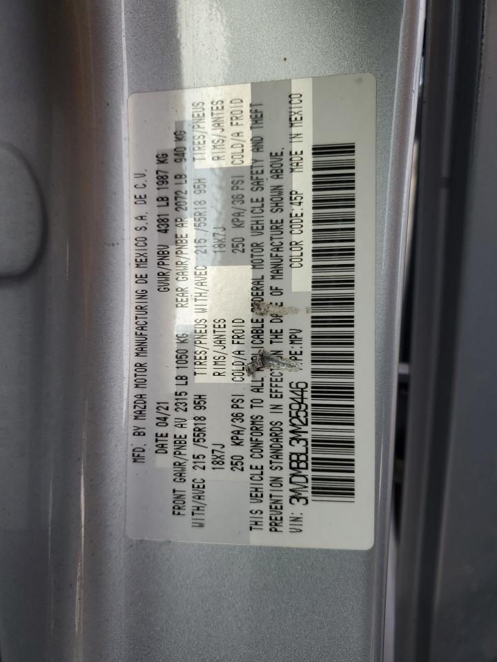 2021 Mazda Cx-30 Select VIN: 3MVDMBBL3MM259446 Lot: 90470135