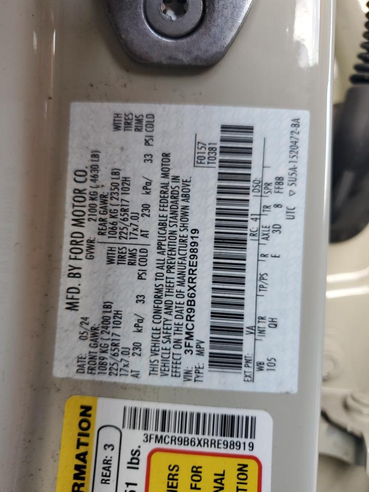 2024 Ford Bronco Sport Big Bend VIN: 3FMCR9B6XRRE98919 Lot: 85124125