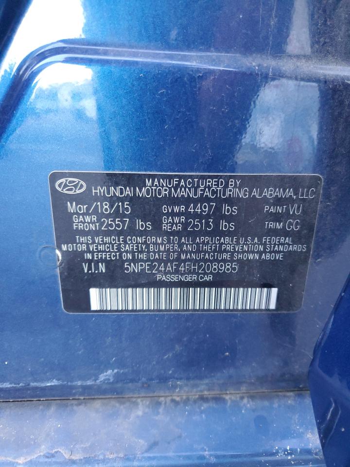 2015 Hyundai Sonata Se VIN: 5NPE24AF4FH208985 Lot: 86711885